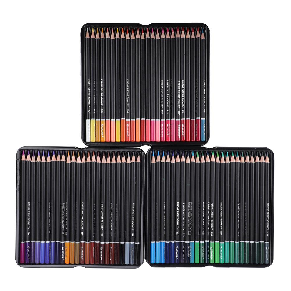 Набор цветных карандашей на деревянных стержнях из 72 цветов с коробкой для рисования и живописи