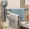 Suction Cup Rotating Towel Rack No Drill 180° Rotatable Towel Hanging Holder Rustproof Multi-Rod Swivel Toilet Towel Rod