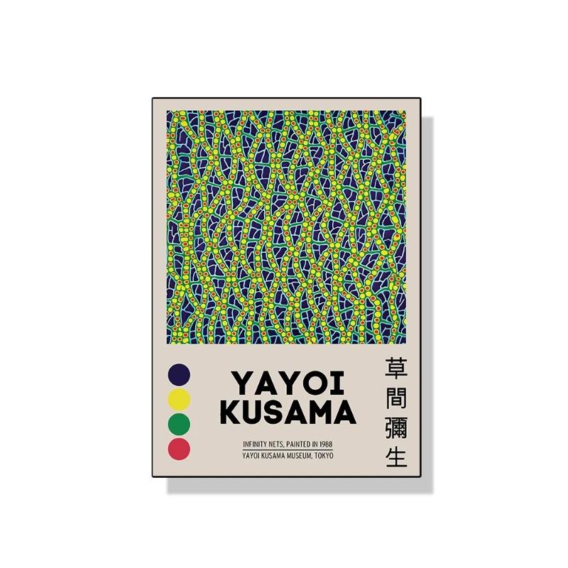 Yayoi Kusama Art Exhibition Pumpkin Flower Wall Art Poster Prints Abstract Canvas Painting Picture for Modern Room Home Decor