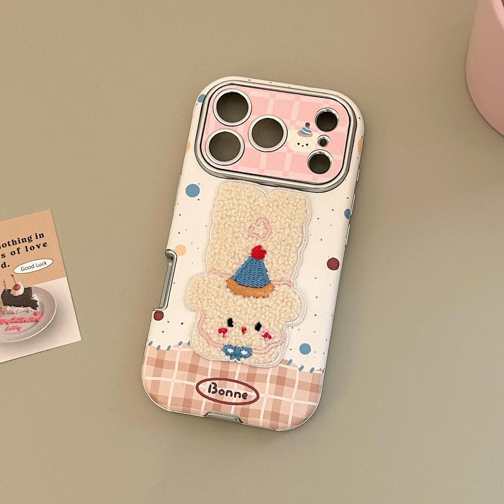 Подходит для Осени и Зимы Чехол для Мобильного Телефона Iphone17promax Apple 16 15 Плюшевые Мультяшные Животные 13 Кожаный Чехол для Мобильного Телефона