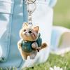 Automobile Pendant 2D Cat Car Rearview Mirror Hanging Ornament Acrylic Cat Charm Keyring Auto Backpack Keychain