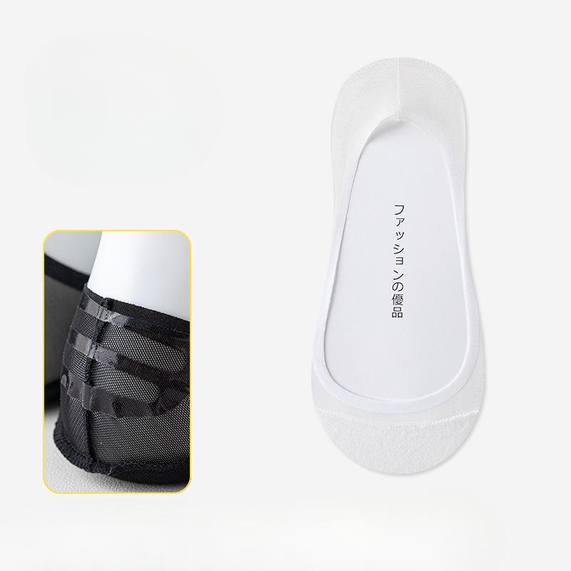 Women's Summer Thin Boat Socks, Solid Color, Light Mouth, Anti-slip and Non-dropping, and Invisible Sweat-absorbing and Deodorizing Short Socks