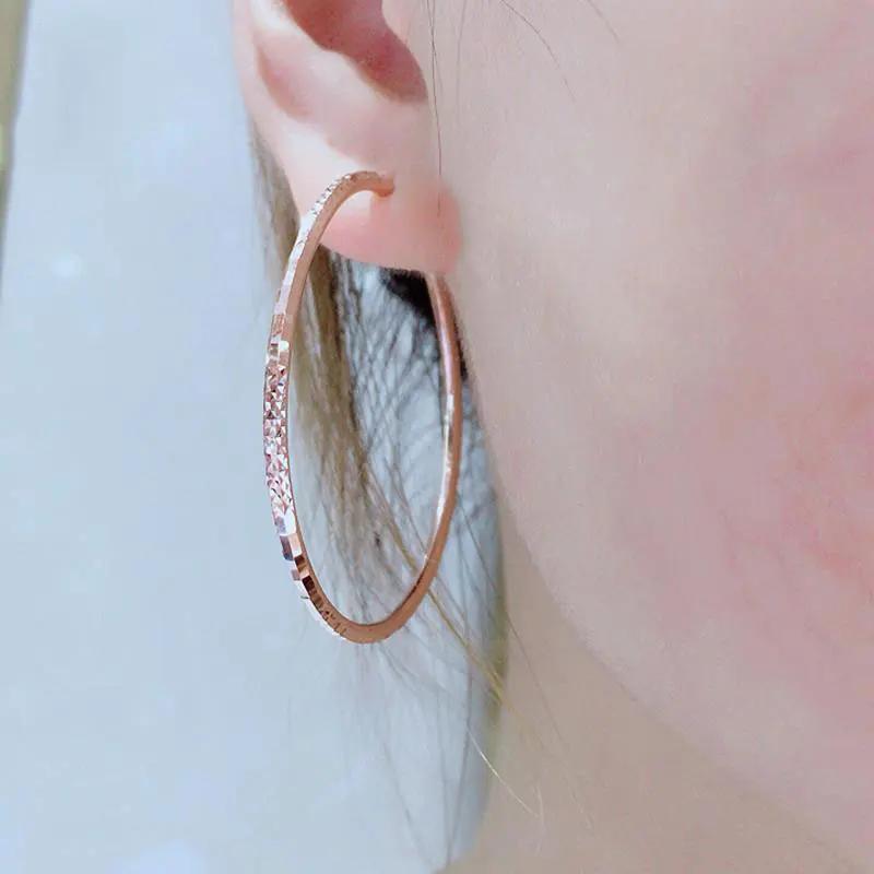 Модные серьги-шармы для женщин Классический преувеличенный гламур Большие серьги-кольца Банкет Медь с покрытием из розового золота Циркон