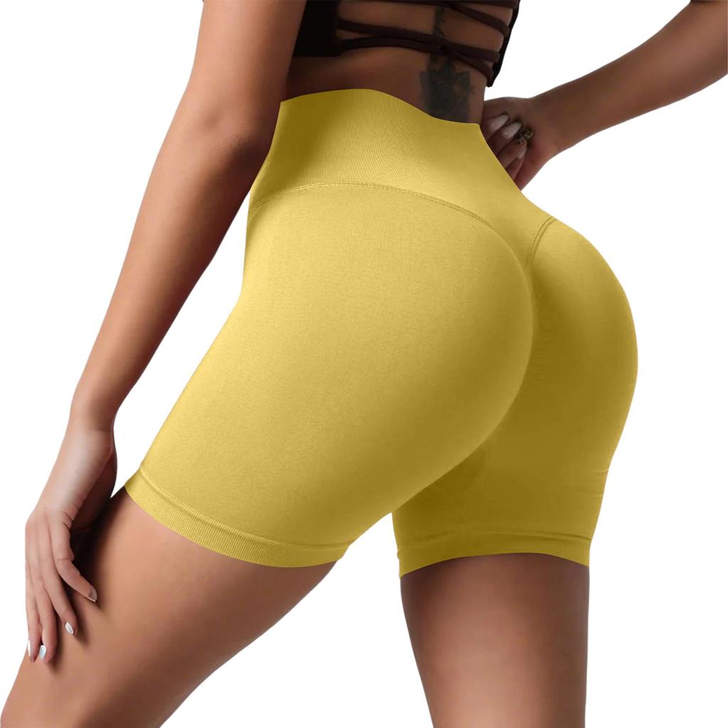 Женские повседневные шорты для йоги Peach Butt с высокой талией, для занятий фитнесом, телесного цвета, с высоким отскоком, для бега, три четверти