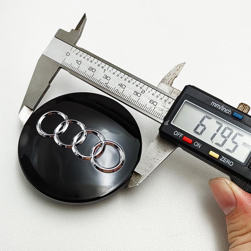 For Audi  A34pcs 68mm Black Grey Car Styling Badge Wheel Center Hub Cap Rim Caps For Audi Emblem 8D0601170 A1 A3 A4 A5 A6 Q7 Accessories