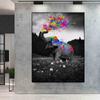 Nordic Painting Colorful Wild Elephant Canvas Wall Art Pictures Animals Poster Decoration for Modern Living Room Home Decoration