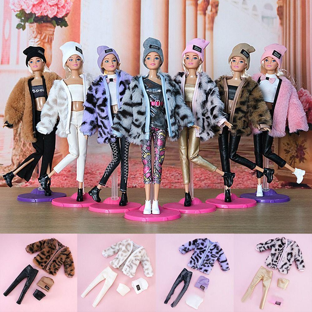 1 Set Newest DIY Kids Gift Toy Plush Coat Casual Wear Dolls Skirt Girl Clothes