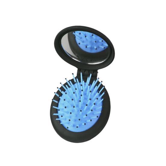 Портативный складной дорожный макияж, мягкая щетка для волос, массажер, расческа с зеркалом