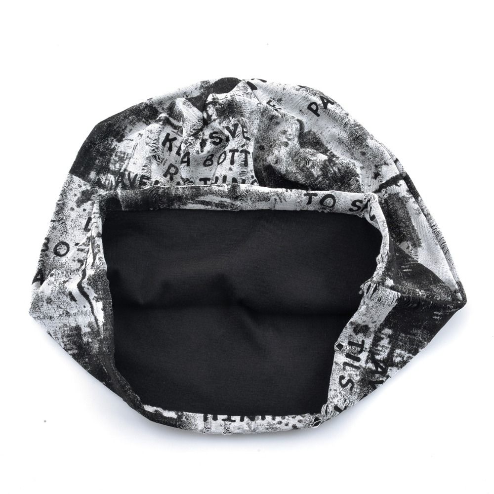Graffiti Slouchy Beanie Hat Stretchy Streetwear Beanie Retro Plush Lined Beanie For Men Women