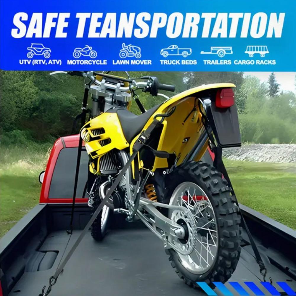 Stretching up to a maximum length of 3m Ratchet Tie Down Straps Black Trailer Straps for Jet Ski