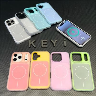 2-в-1 Матовый Конфетный Цвет Для Magsafe Зарядки Магнитный Чехол для iPhone 17 Air 16 15 14 Plus 13 12 Pro Max 11 Ударопрочный Мягкий Чехол