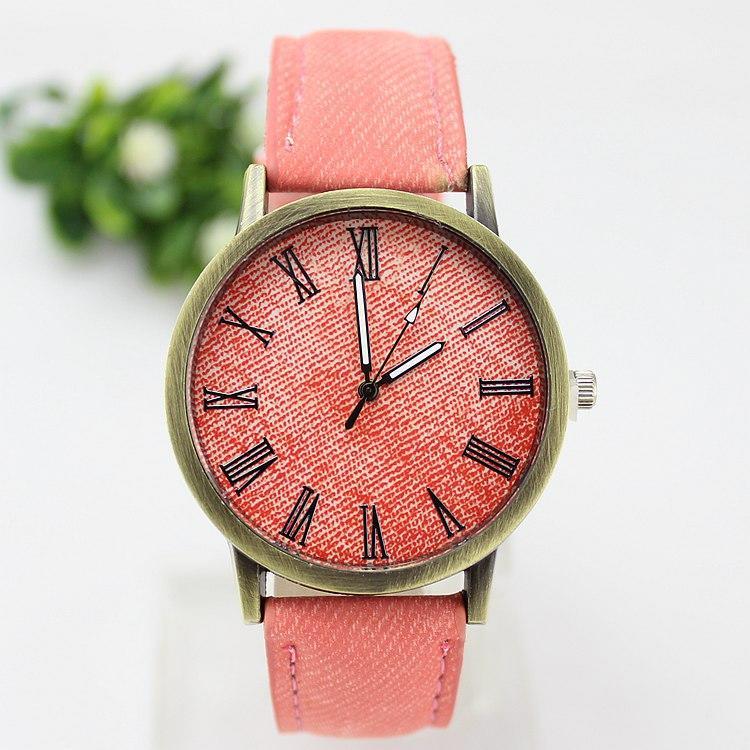 Good Denim Fashion Roman Watch Watches Quartz Canvas Dial Men and Women Belt Watch