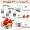 LMETJMA 12 Pcs Round Tart Rings Perforated Baking Tart Rings Stainless Steel Nonstick Cake Mousse Rings Dessert Rings JT351