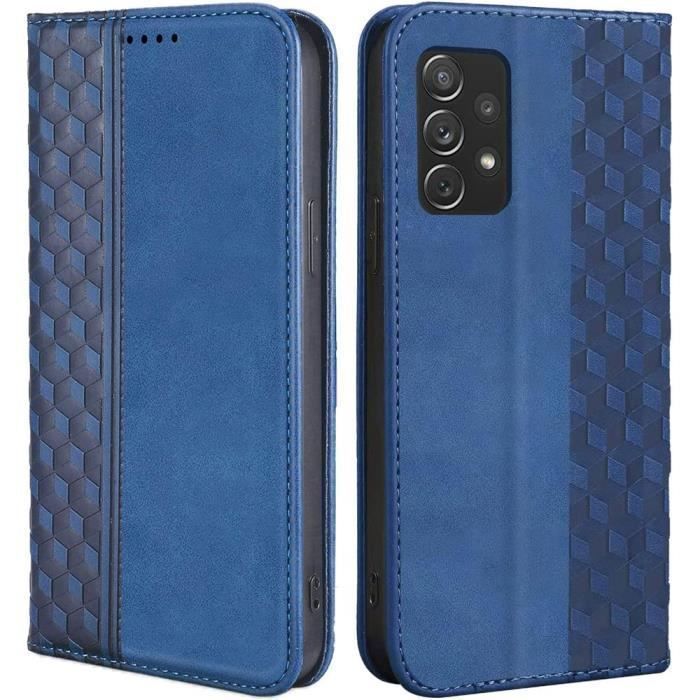 Защитный чехол для Samsung Galaxy A13 5G - Искусственная кожа - Узор мозаика - Темно-синий