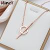 Kinel модное маленькое круглое колье-колье ожерелья с подвеской из розового золота