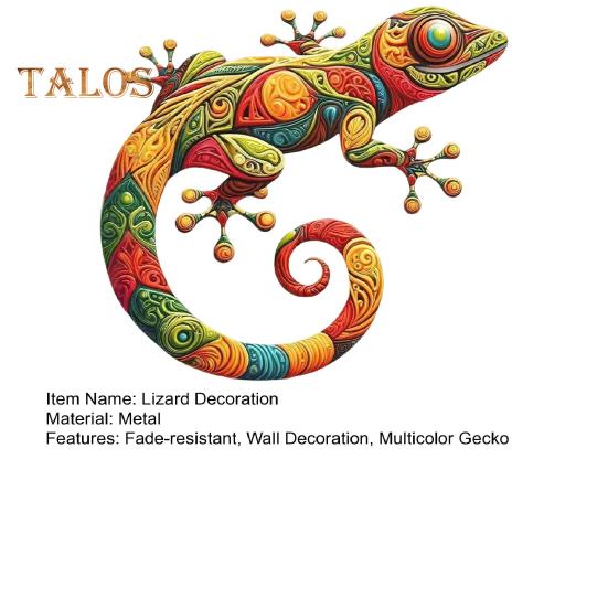 Настенное искусство геккон украшение металлическая ящерица настенное украшение красочный настенный геккон для садового забора домашний декор фермерского дома