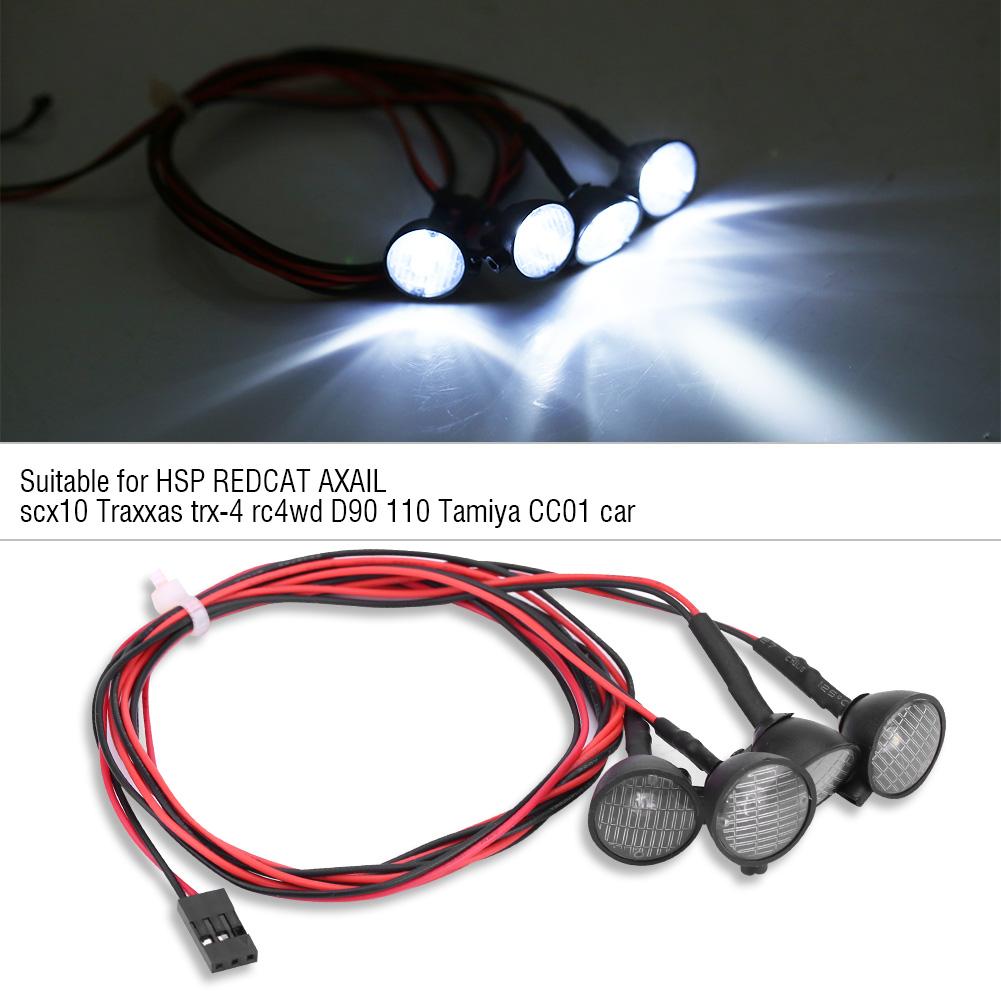 RC Crawler LEDs Light Bar Roof Lights Lamp Accessory for Axial Scx10 Traxxas Trx 4 Car (White)