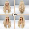 MISS WIG Женский модный светло-русый длинный волнистый парик с челкой из синтетического волокна, натуральный волнистый повседневный парик, косплей, вечерние волнистый парик