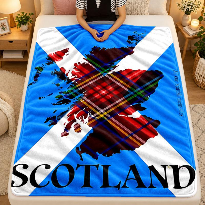 Flannel BlanketScotland National Team Warm Soft Throw Blanket for Indoor Sofa Bed Living Room Use