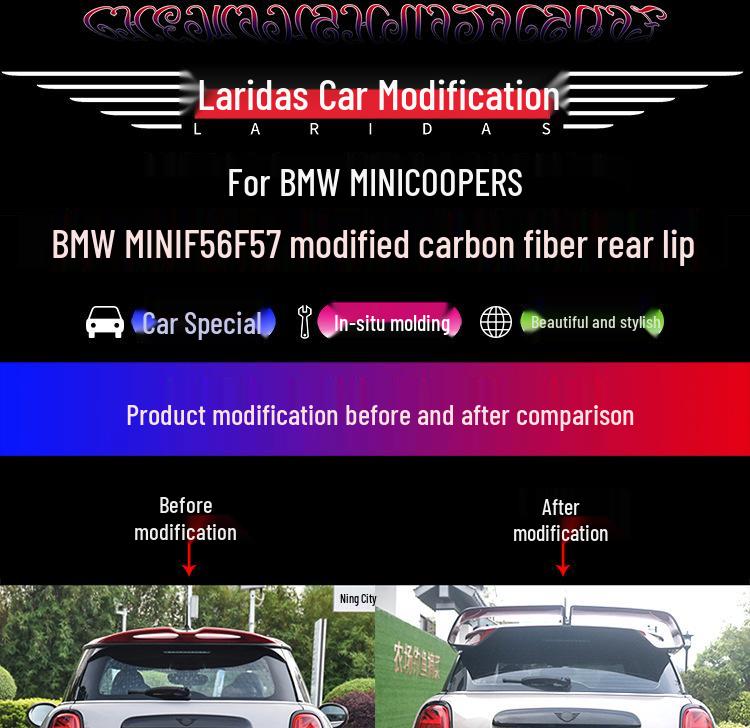 Подходит для MINI COOPER S 2021-2023: Задний диффузор из углеродного волокна для моделей JCW F55, F56, F57