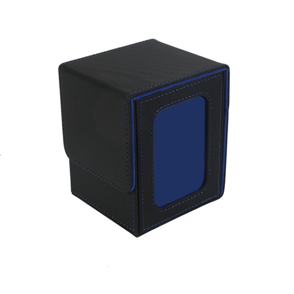 PU Leather Card Deck Box With Window Window Collection Box Fashion Card Stacking Storage Box