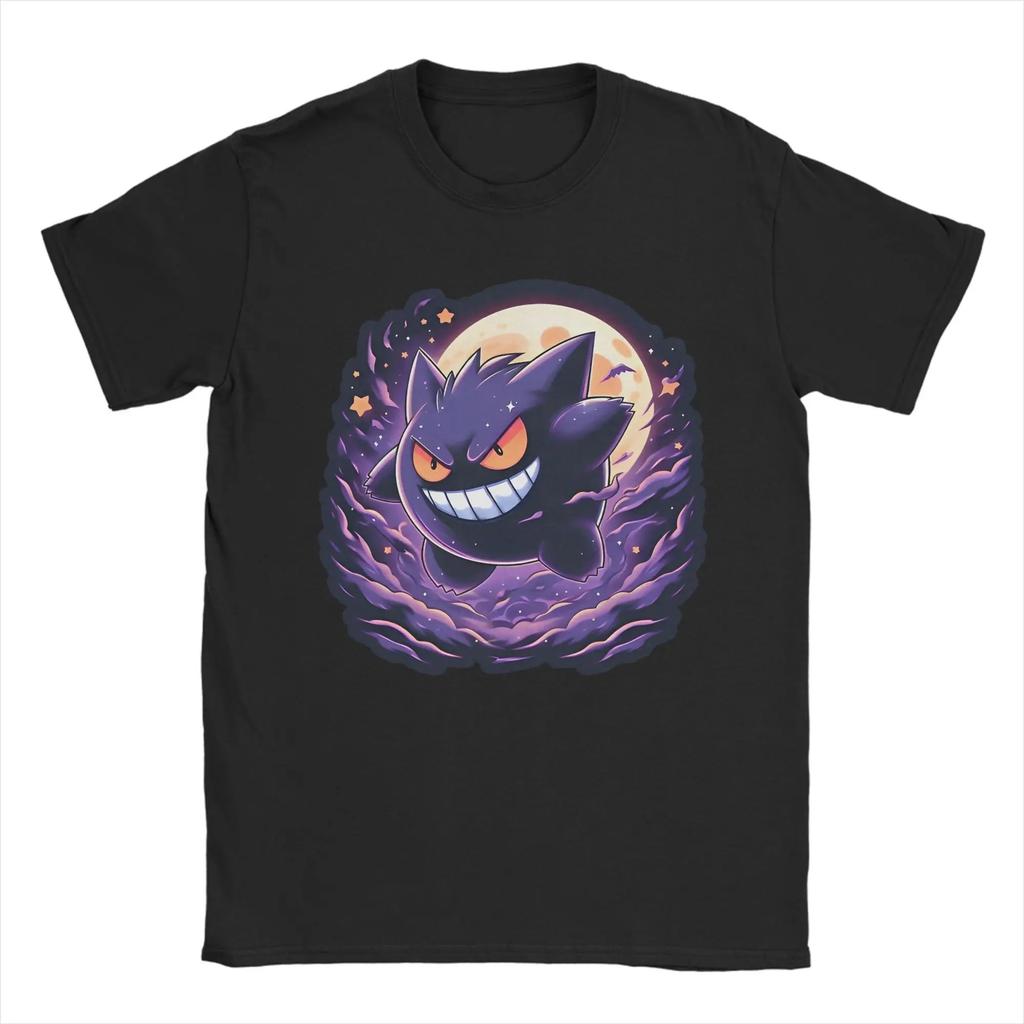 Summer Pokémon Anime Gengar Brand 100Pure Cotton Printed Tshirt Men Harajuku Casual Versatile Shortsleeved Y2k Loose