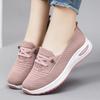Дышащие вязаные кроссовки больших размеров для женщин, удобные слипоны с мягкой подошвой для ходьбы, женские легкие нескользящие повседневные туфли