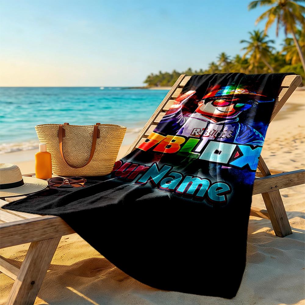 Roblox Customizable Name Beach Towel High Absorbency & Quick-Dry Ideal for Travel Outdoor Swim Pool Yoga Surf Camping Hiking Gym Gift Holiday