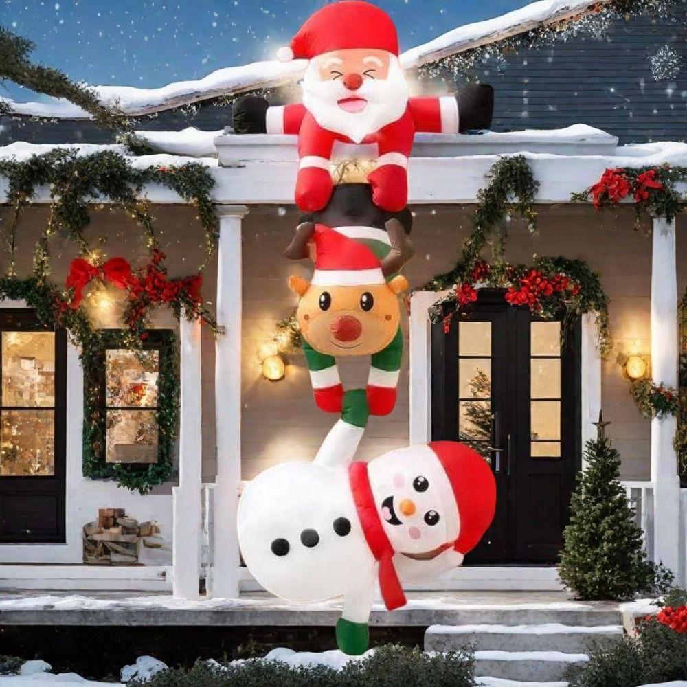 LED Light Christmas Inflatable Dolls Oxford Inflatable Model Toys Rooftop Decor