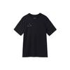 Solid Color Letter Logo Print American Retro Round Neck Casual Short Sleeve T-Shirt Men Tops Black DQ7359-010