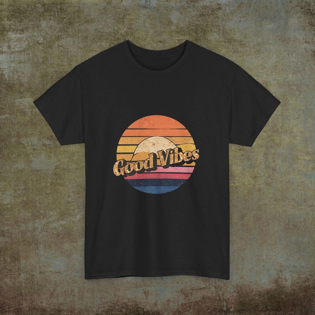 Good Vibes Retro Unisex Cotton Tee, Classic Design with a Retro Look and Feel