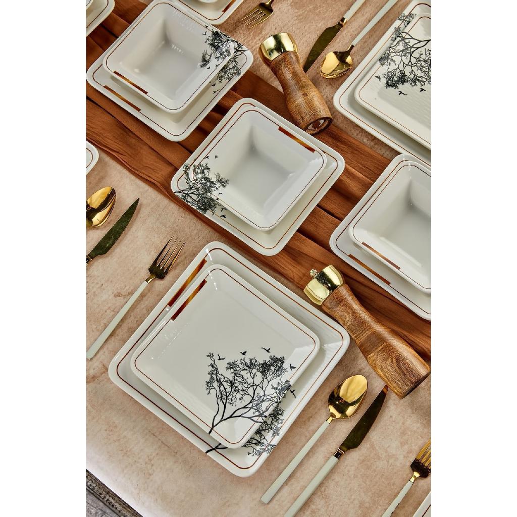 24 Piece Catalen Square Dinner Set For 6 People - Luxury Dining Set