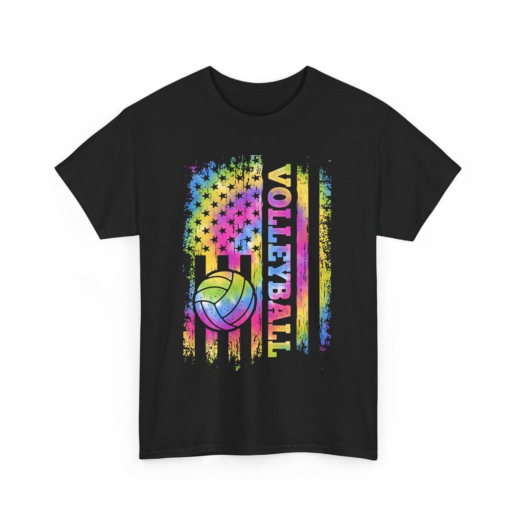 Volleyball American Flag Shirt, Volleyball Sports Lovers Tie Dye T-Shirt