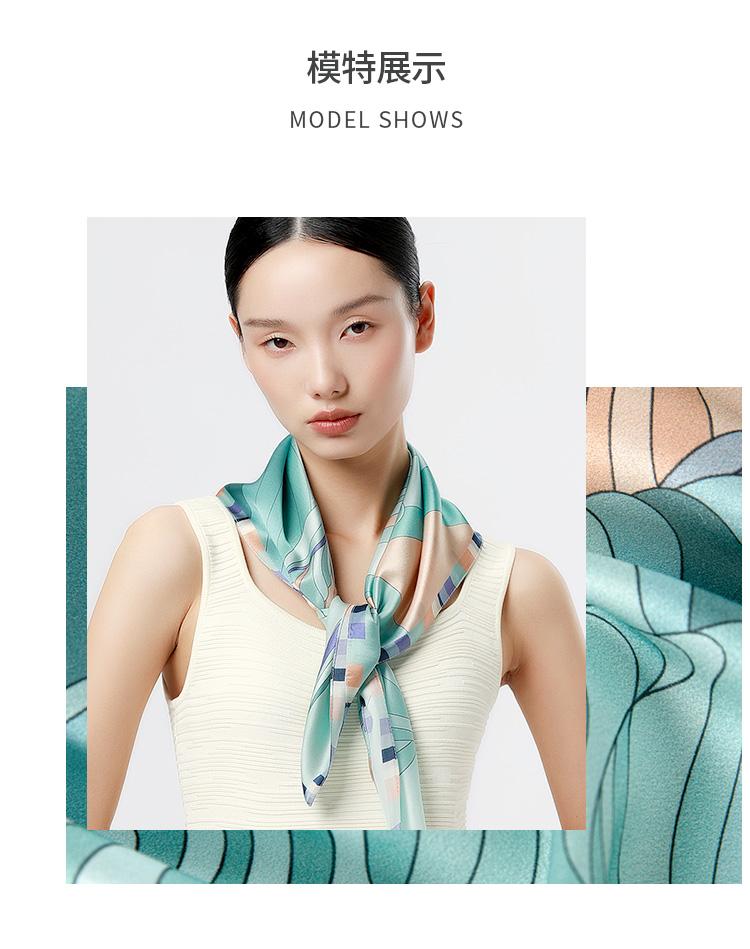 100% Mulberry Silk Classic Fashion Square Scarf for Women