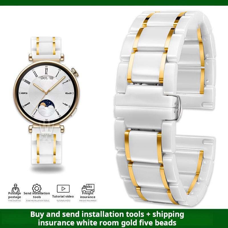 Быстросъемный керамический металлический ремешок для Huawei Watch GT5 Pro 46 мм GT 5 4 3 2 Samsung Galaxy 6 5 Pro 3 20 мм 22 мм из нержавеющей стали