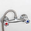 Easily Installed Wall Mounted Chrome Finished Dual Control Shower Faucet