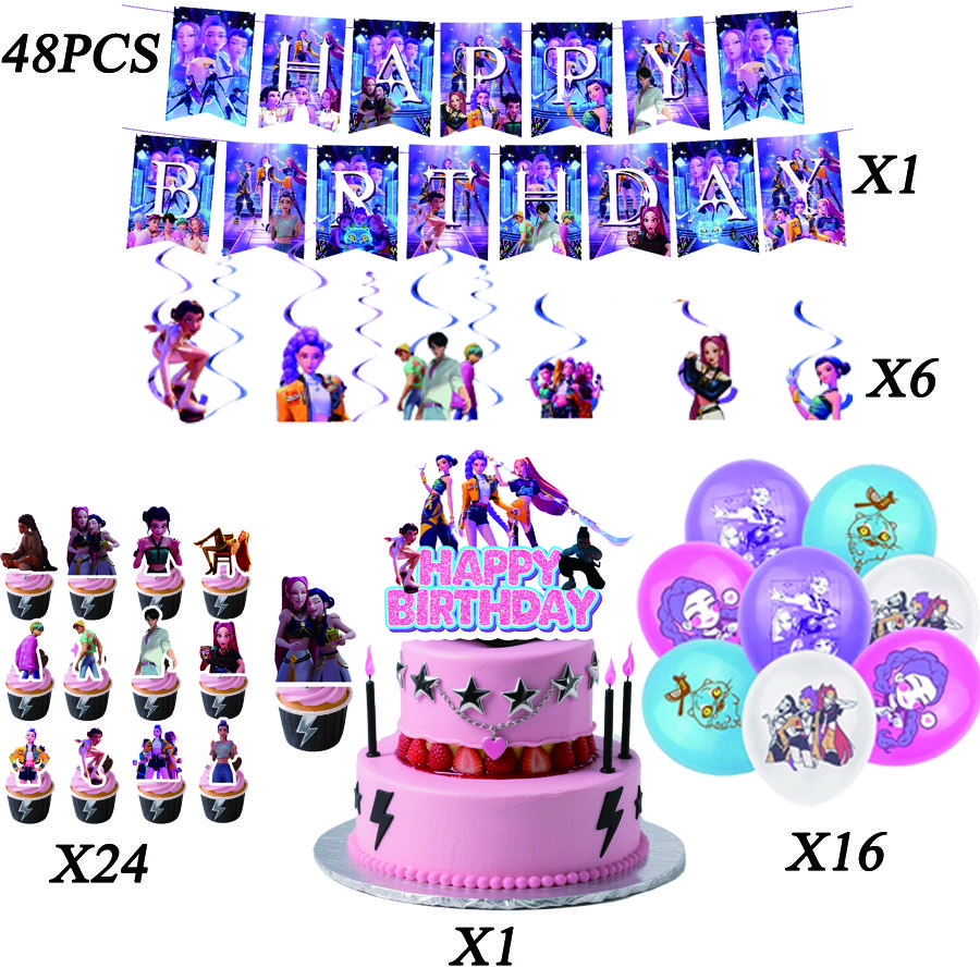 Demon Hunting Team Disposable Tableware Tablecloth Gift Bag Birthday Party Decoration Supply Classroom Reward Prize Fun Toy Gift