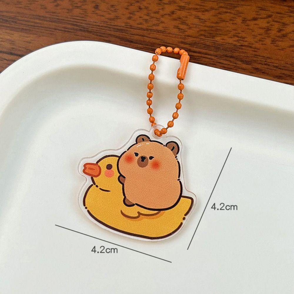 Acrylic Kapibara Bag Hanging Funny Capibara Pendant Kawaii Capybara Acrylic Keychain  Birthday Gift