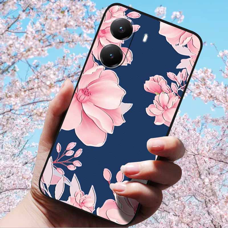 Для Xiaomi Poco X7 Pro 3D Рельефный Цветок Тиснение Мягкий Силиконовый Чехол Мультяшная Расписная Задняя Крышка для Poco X7 Pro с 3D Рельефным Чехлом