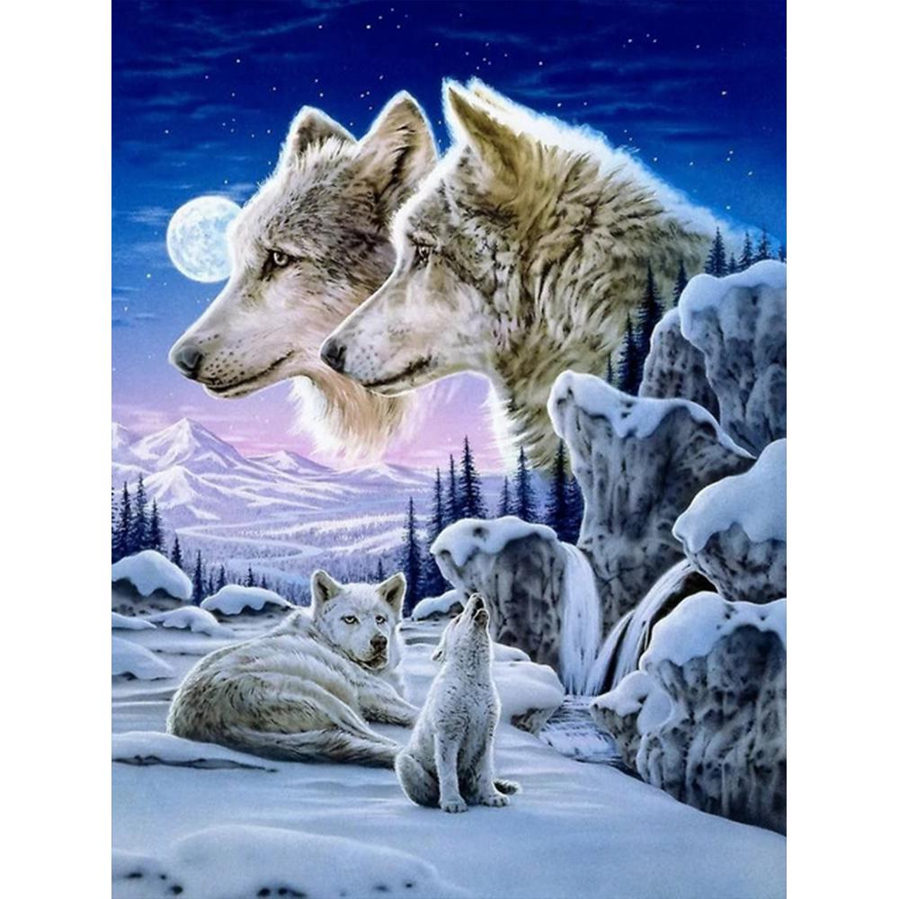 Алмазная картина животное Алмазная вышивка волк картина стразами зима из бисера DIY Новое поступление ремесло