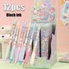 12 шт. My Melody Cinnamoroll Hello Kitty Милый Нажимной Ручка-Сюрприз, Студенческие Канцелярские Товары Подарок на День Рождения Школьные Офисные Принадлежности Канцелярия, 0.5 мм Черная Ручка