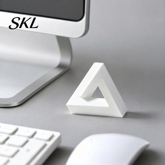 Abstract Triangle Art Sculpture, 3D Printed Optical Illusion Figurine, Minimalist Geometric Desktop Decoration for Living Room, Office, Shelf, Coffee