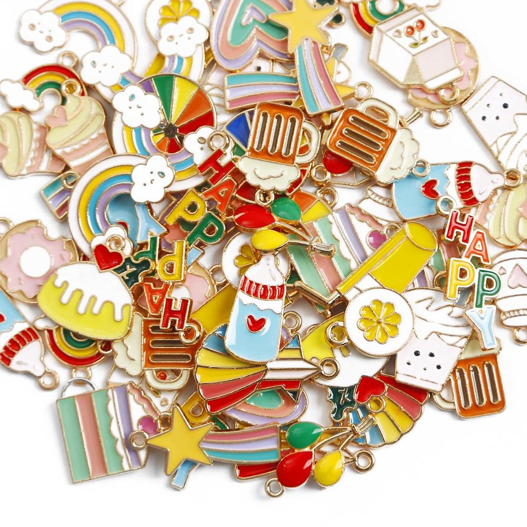 4 шт. несколько стилей, сплав металла, капли масла, красочные аксессуары для изготовления ювелирных изделий, ожерелье, браслет, серьги «сделай сам»