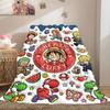 One Piece Artistic 2D Flannel Blanket, Cartoon Character Print for Sofa, Warm Travel Picnic Nap Blanket_LIAN