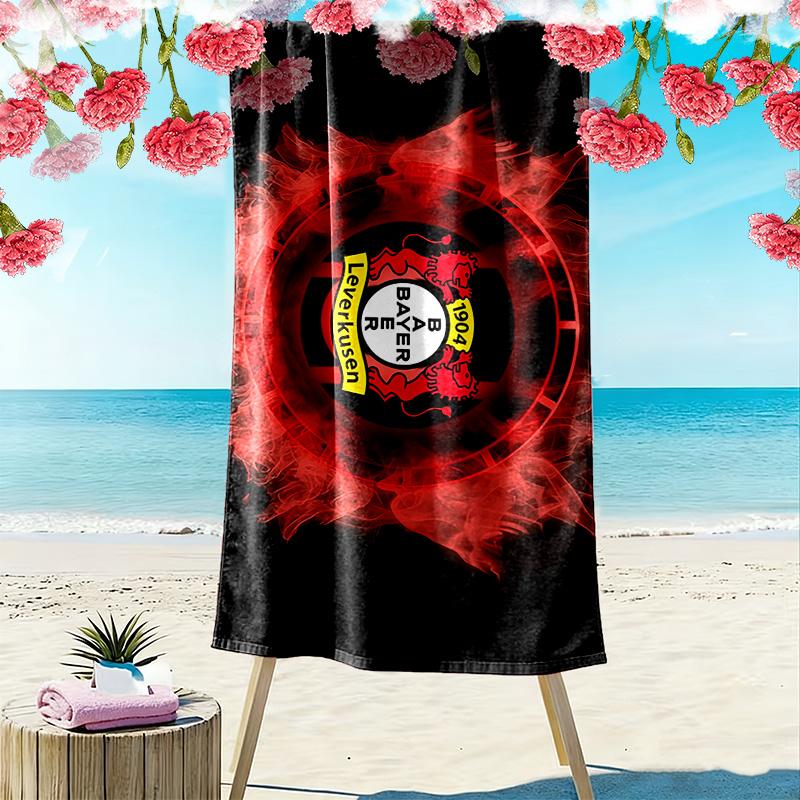 Пляжное полотенце Bayer 04 Leverkusen, Большое мягкое быстросохнущее полотенце для пляжа, кемпинга, плавания
