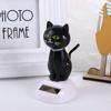 Black Eco Friendly Ornament Solar Toy Doll Dancing Cat Figure Shaking Head Cat Bobble Head Doll