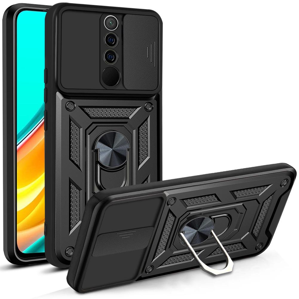 Чехол для Xiaomi Redmi 9 Чехол Redmi 9 Чехол Redmi 9 Prime Магнитное кольцо-держатель Бронированный чехол для телефона Защита камеры сдвижной задняя крышка