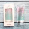 New Ins Style Gradient Pink Blue Pencil Candles, 6-pack Romantic Party Long Pole Candles