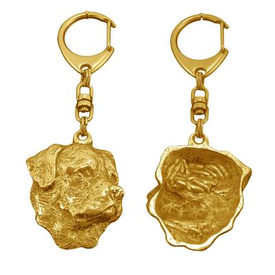 Ротвейлер, Ротт, Ротти II - Позолоченный брелок для ключей с собакой, украшение для сумочки, роскошный аксессуар от бренда