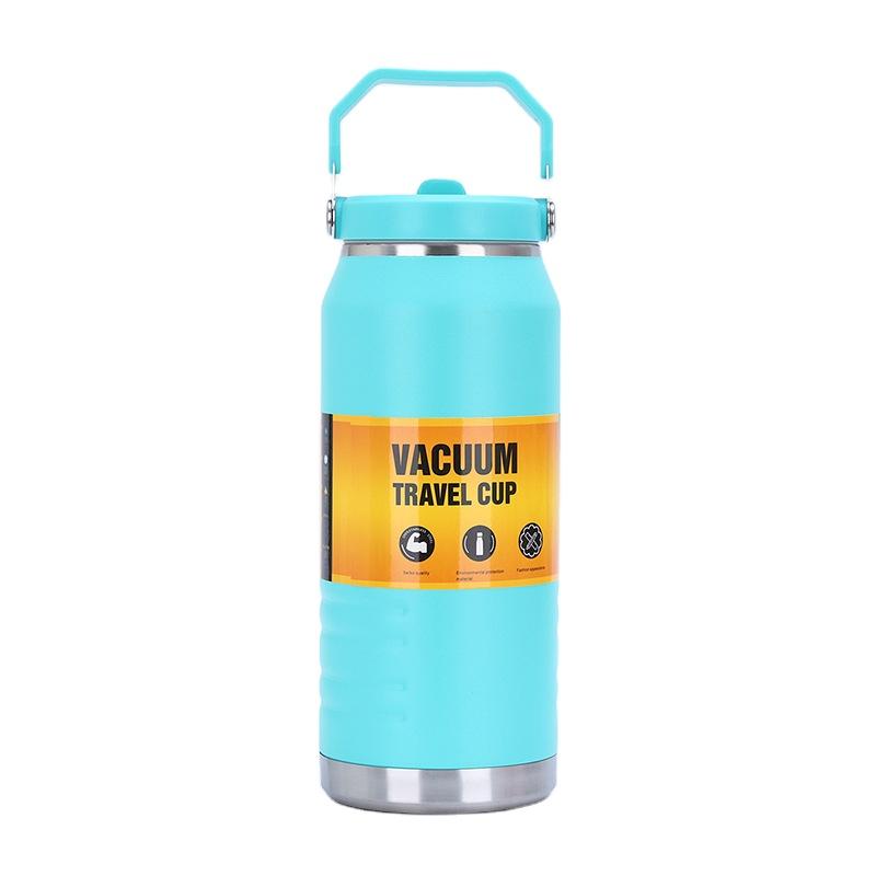 1200ml Handheld Insulated Canister 304 Stainless Steel Vacuum Large Capacity Ice King Flask water bottle with Straw